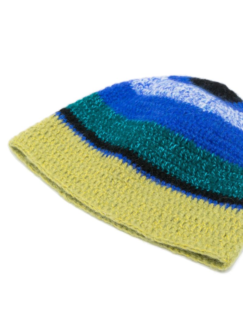 Blue Striped Beanie Hat