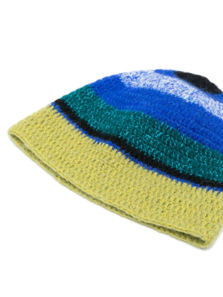 Blue Striped Beanie Hat