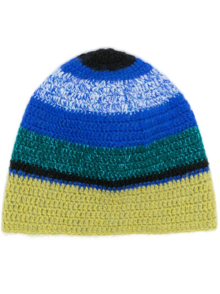 Blue Striped Beanie Hat