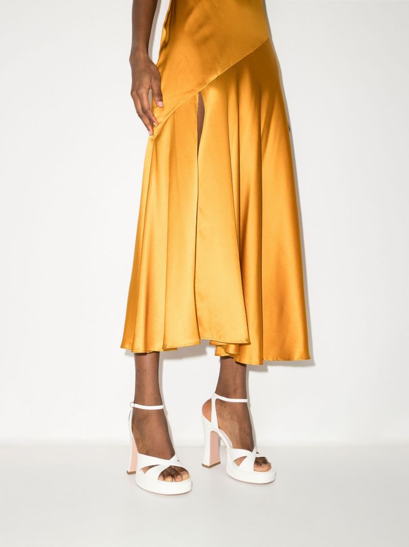 White Miranda 125 Vegan Leather Platform Sandals
