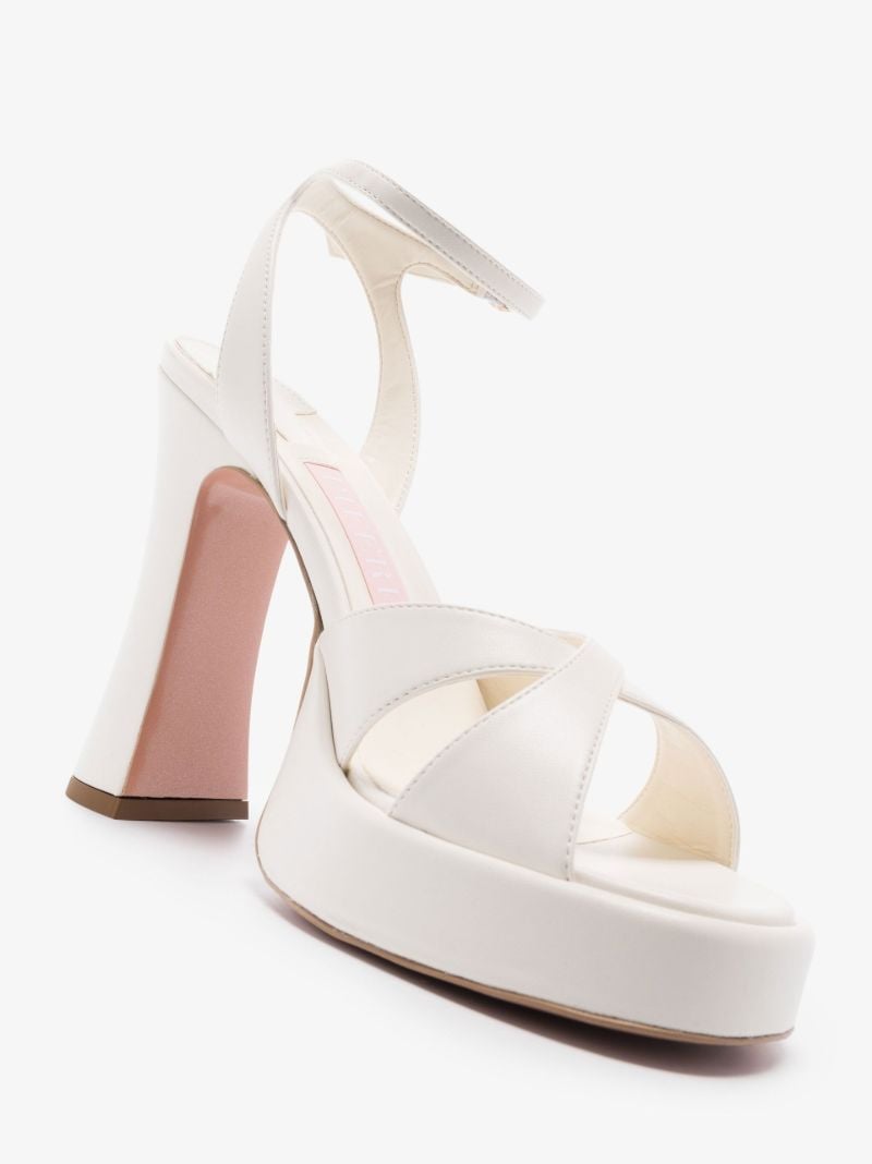 White Miranda 125 Vegan Leather Platform Sandals