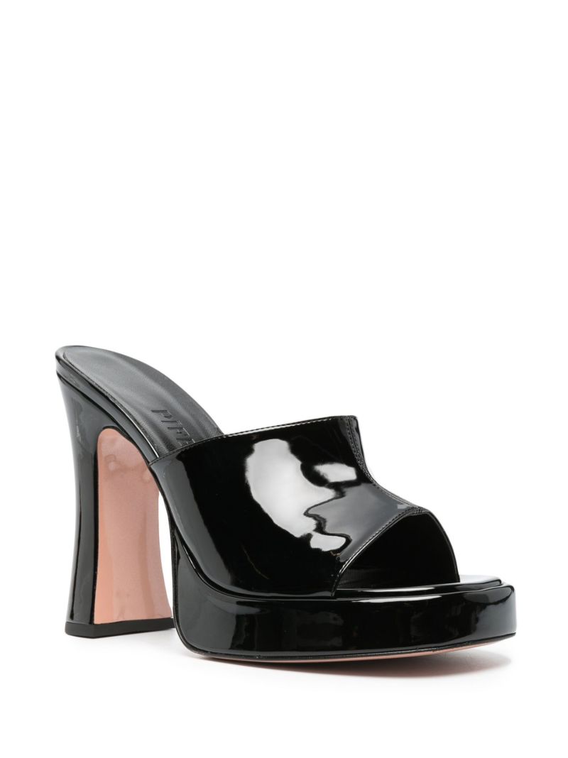 Black Bella 125 Vegan Leather Platform Mules