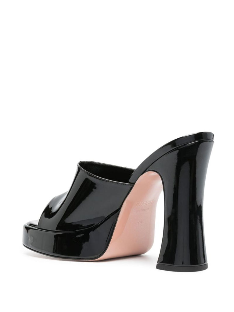 Black Bella 125 Vegan Leather Platform Mules