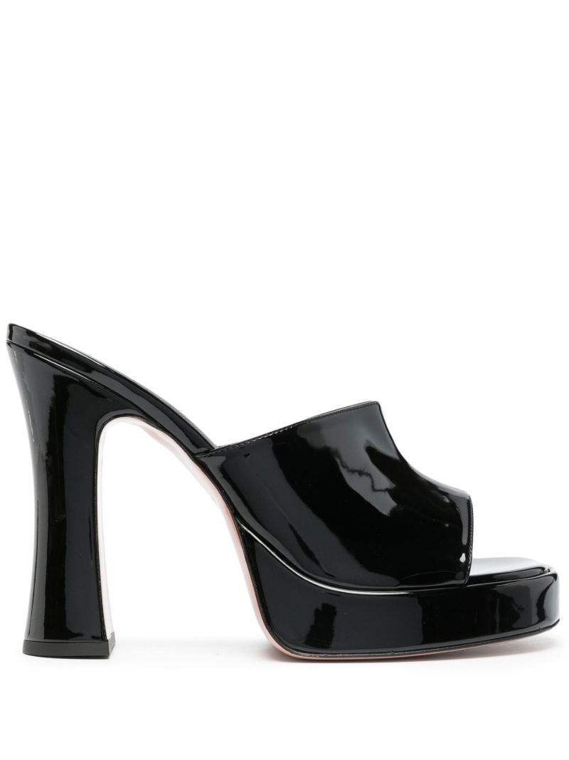 Black Bella 125 Vegan Leather Platform Mules