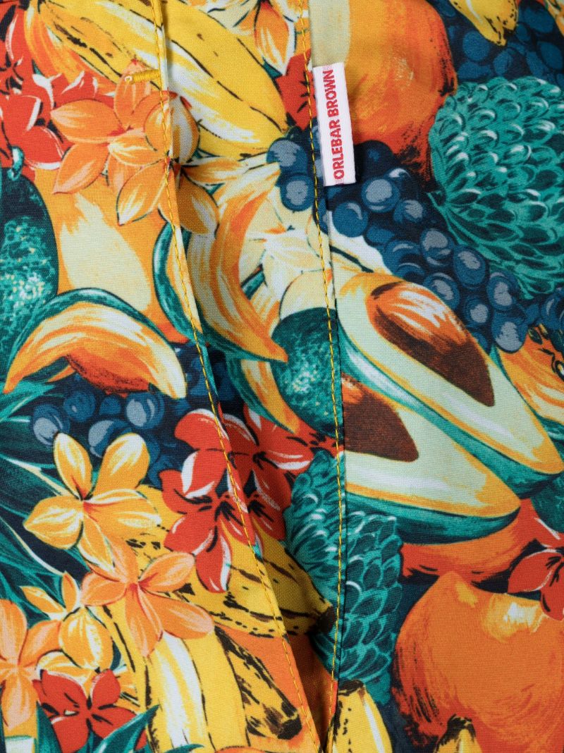 Orange Bulldog Printed Swim Shorts