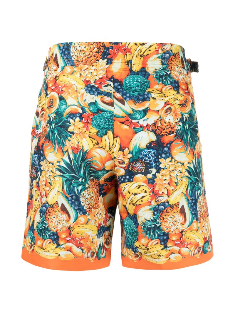 Orange Bulldog Printed Swim Shorts