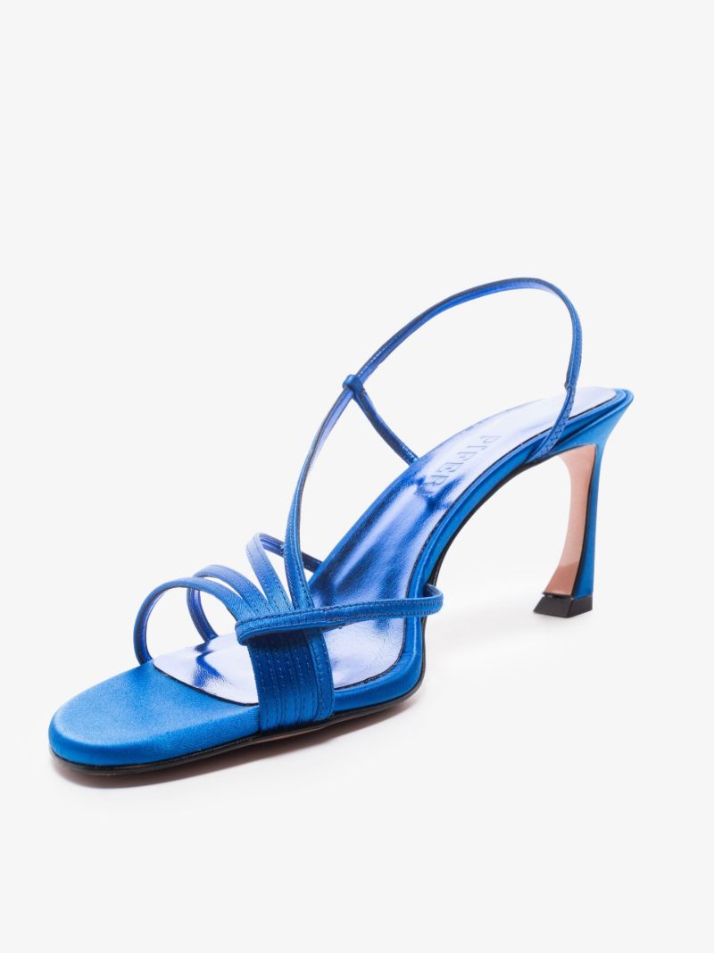 Blue Athena Slingback 70 Leather Sandals