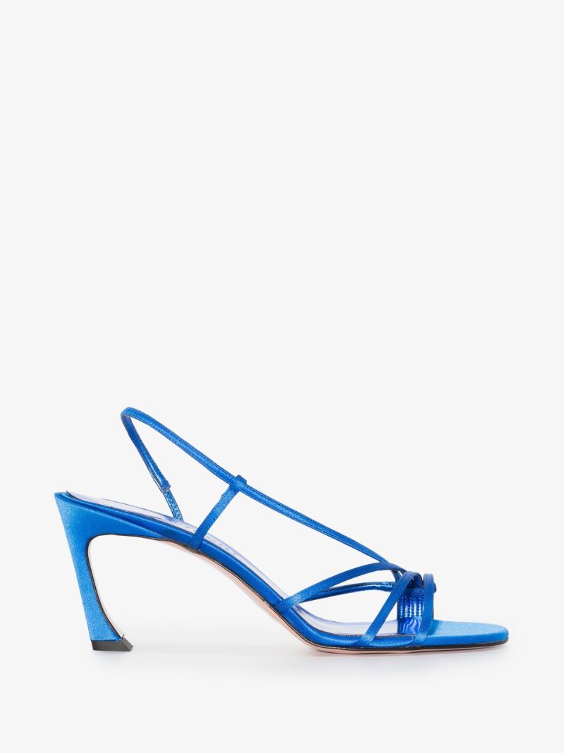 Blue Athena Slingback 70 Leather Sandals