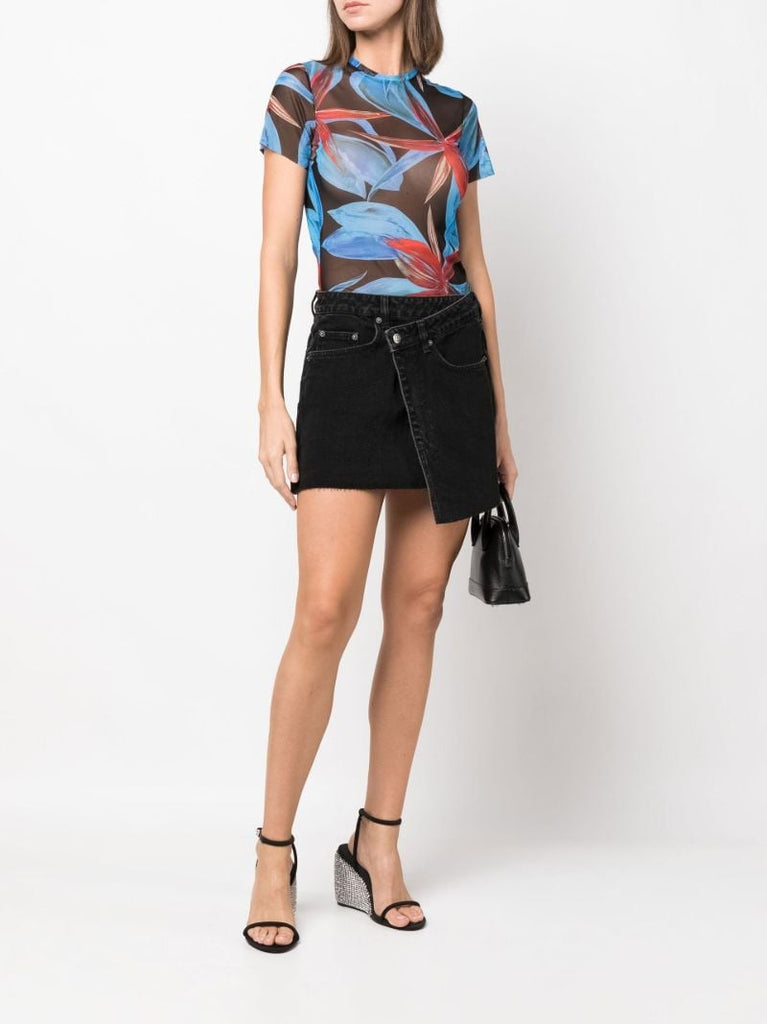 Blue Beach Mesh Short-sleeved Top