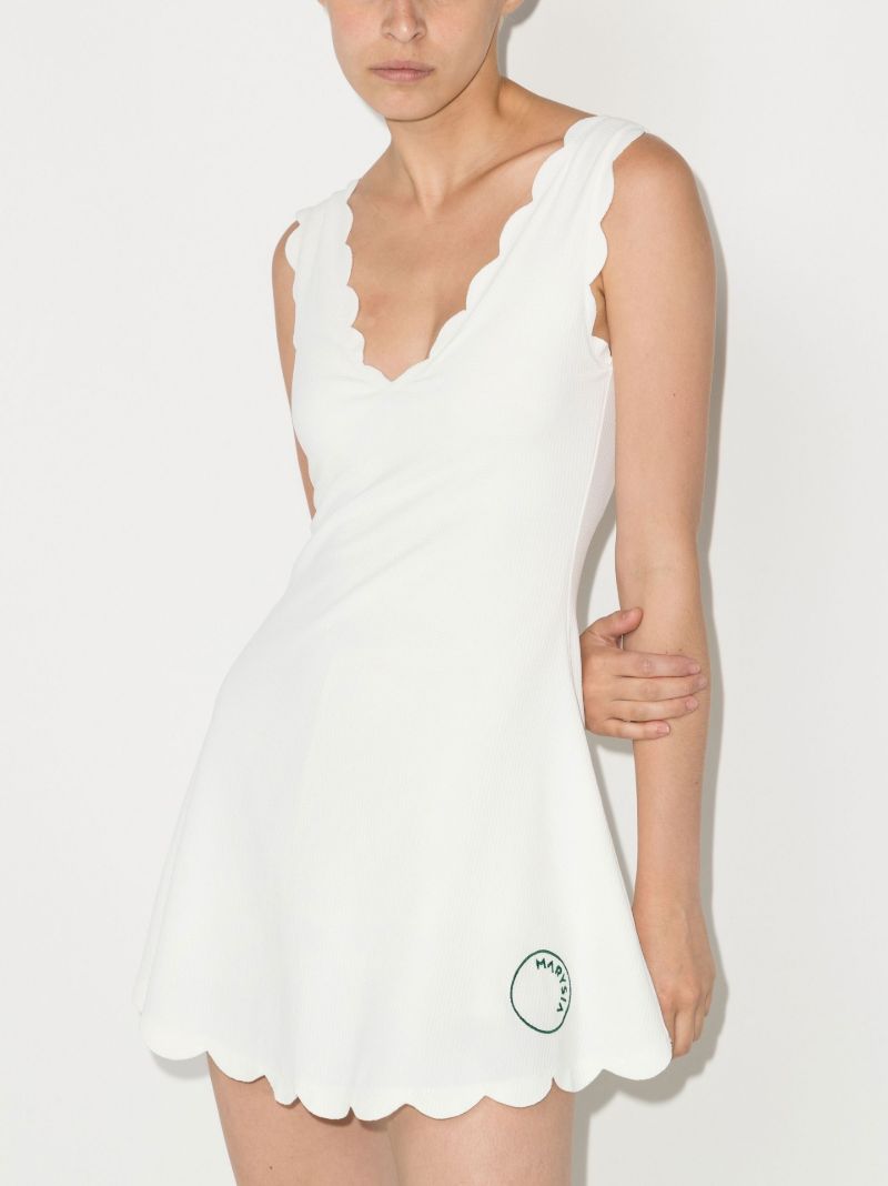 White Venus Scalloped Tennis Dress