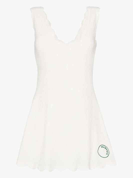 White Venus Scalloped Tennis Dress