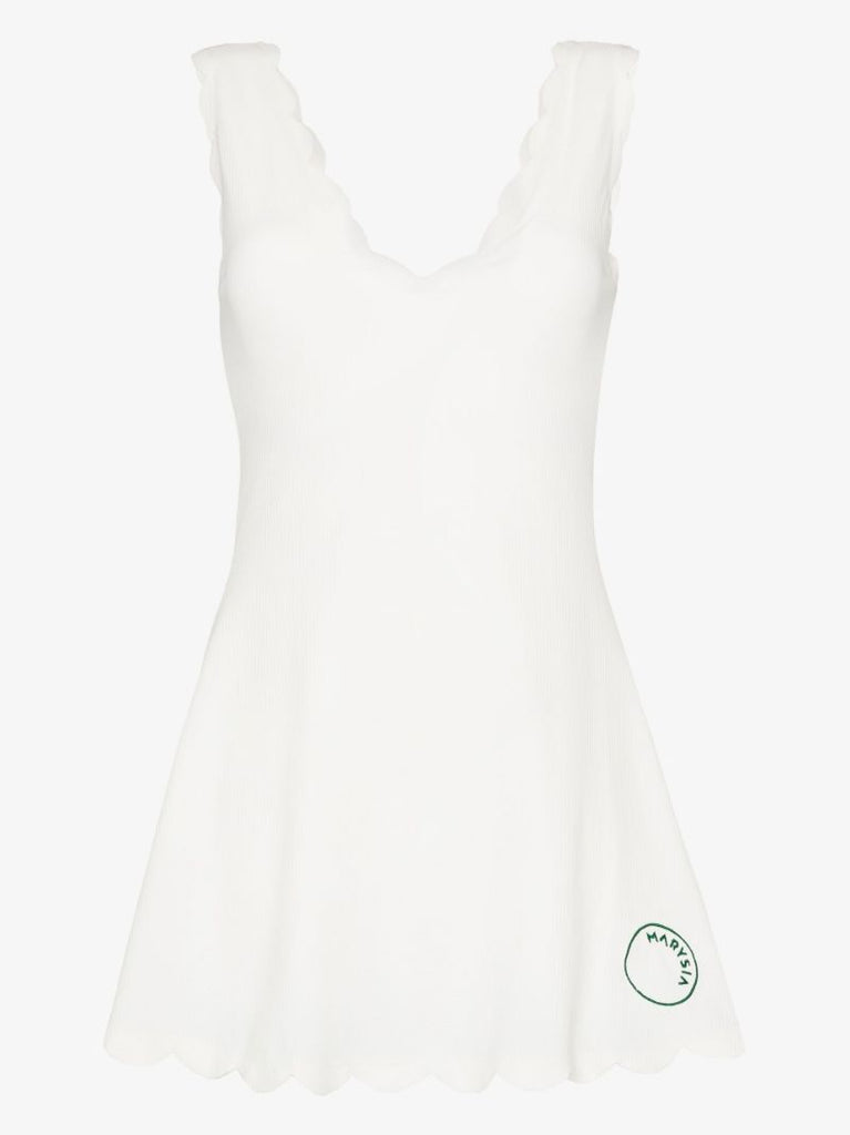 White Venus Scalloped Tennis Dress