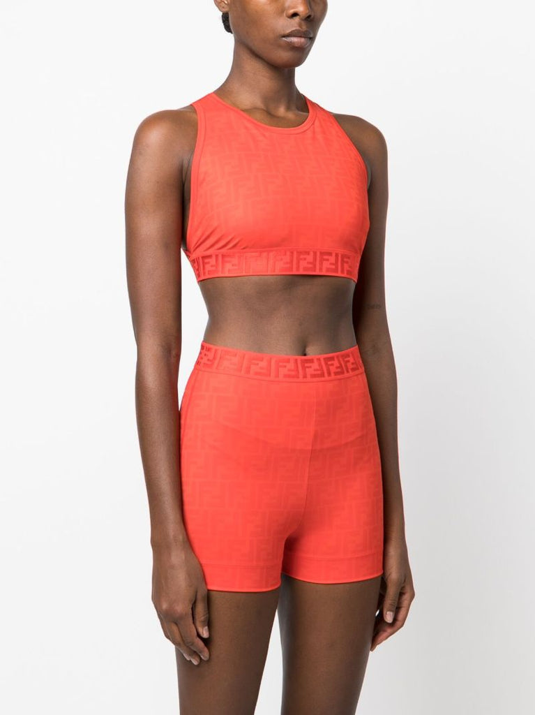 Pink Ribbed Sports Bra