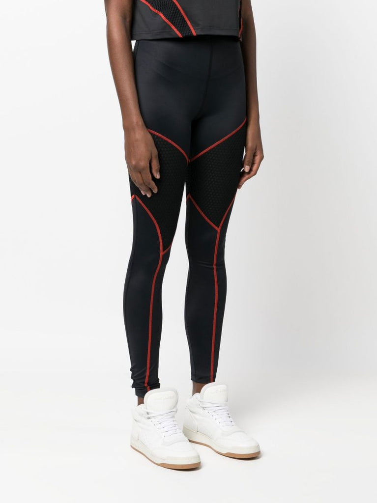 Black Mesh-panel Leggings