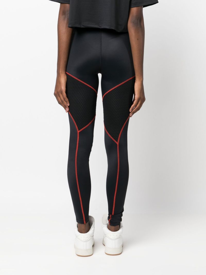 Black Mesh-panel Leggings
