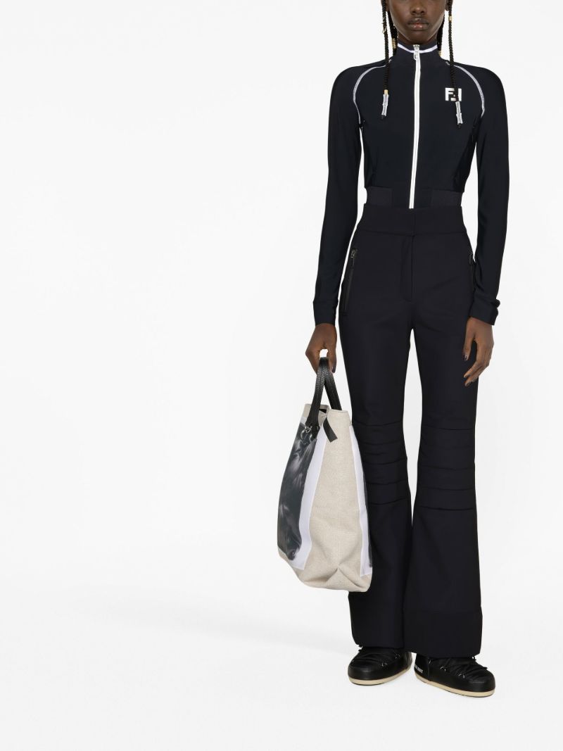 Black Flared Ski Trousers