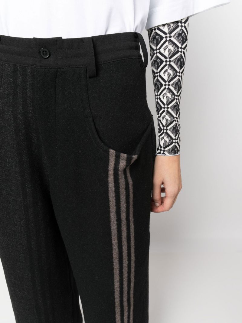 Black Brushed Side Stripe Track Pants