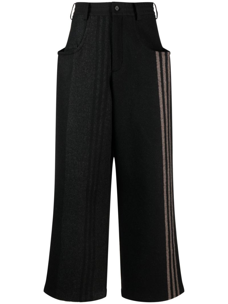 Black Brushed Side Stripe Track Pants