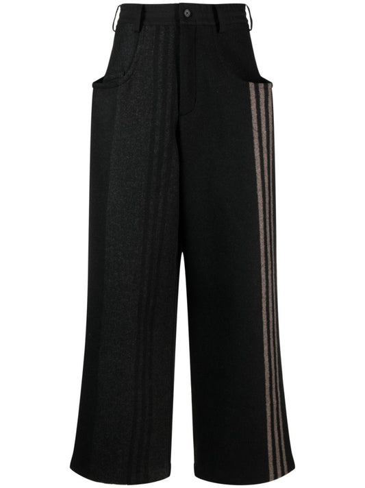 Black Brushed Side Stripe Track Pants