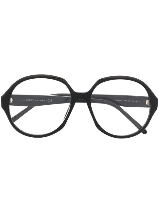 Black Oversized Round Optical Glasses