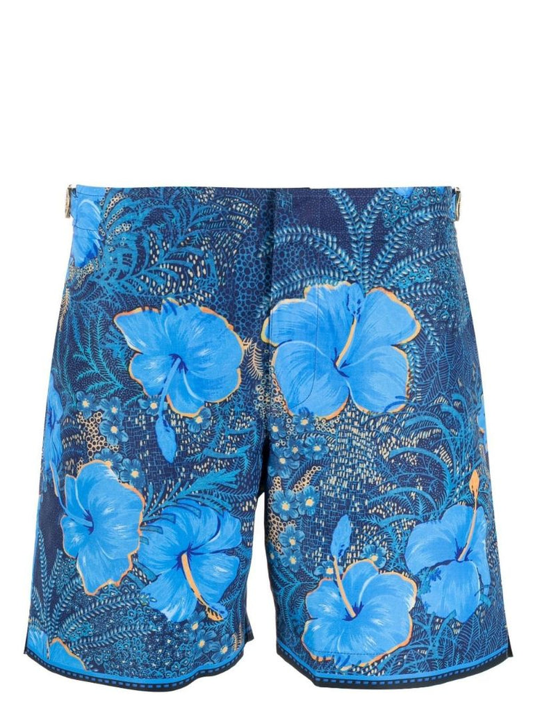 Blue Bulldog Printed Swim Shorts