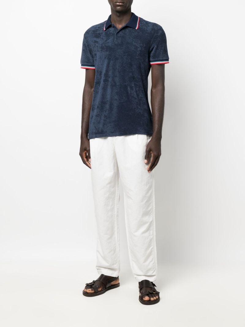 White Straight Leg Cotton and Linen Trousers