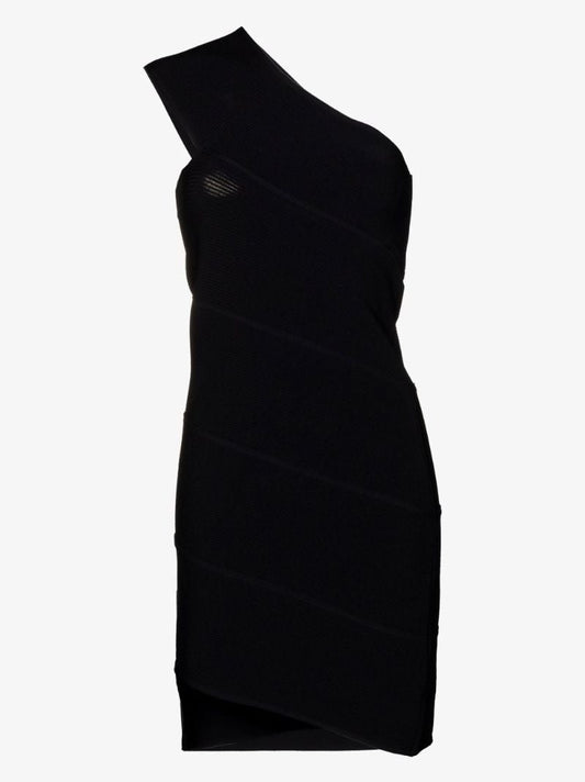 Black One-shoulder Mini Dress
