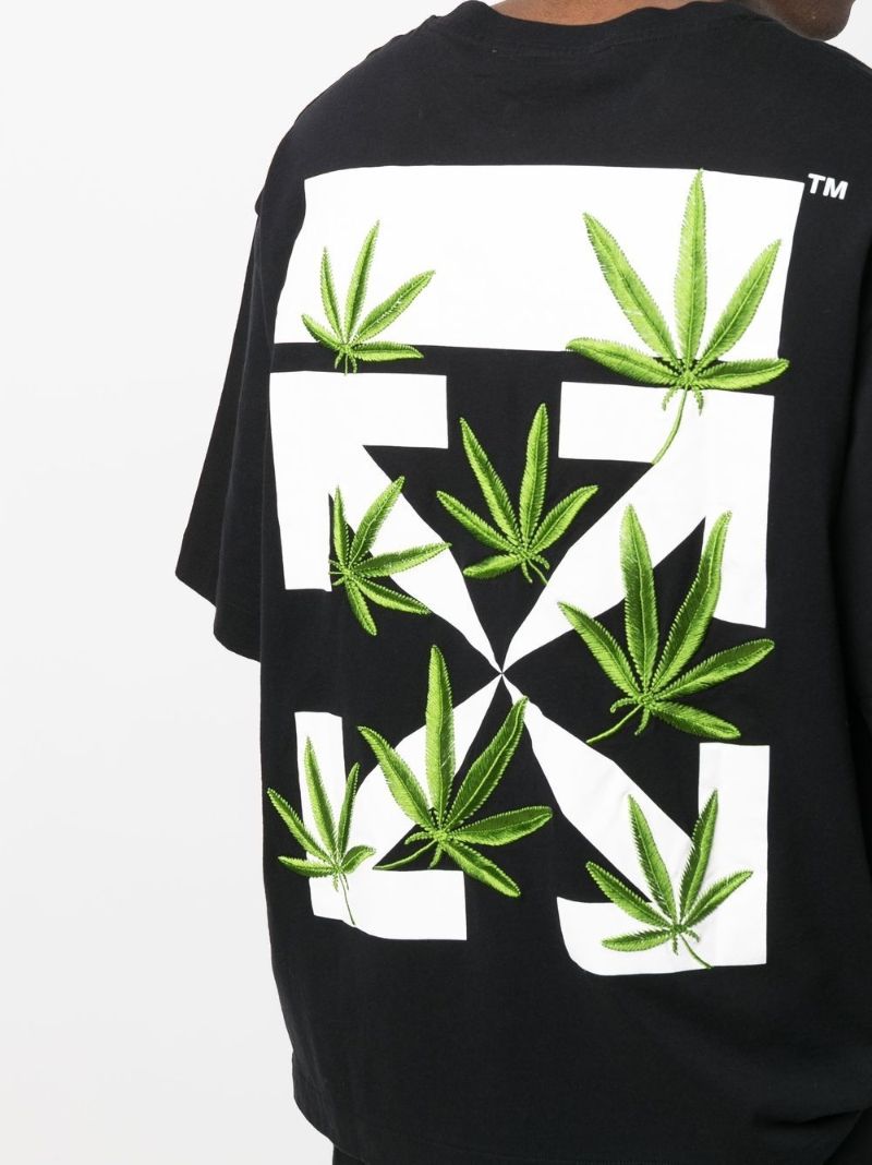 Black Hemp Leaf Arrows T-shirt