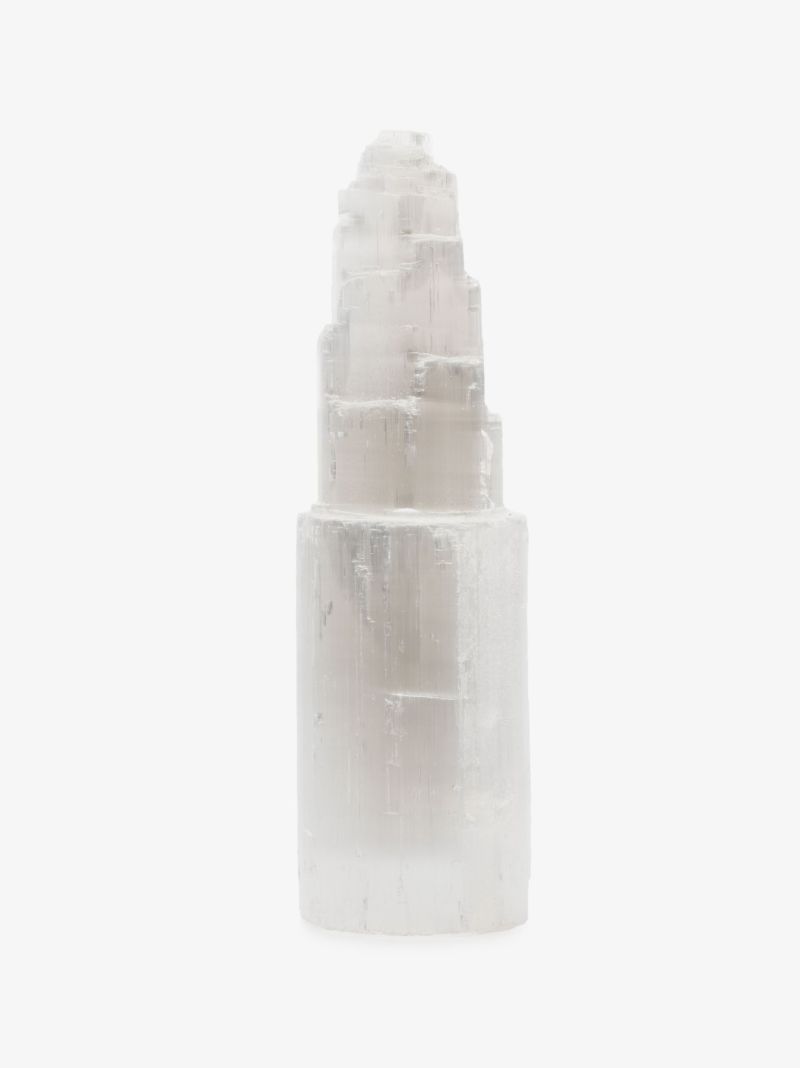 White Selenite Large Crystal Tower