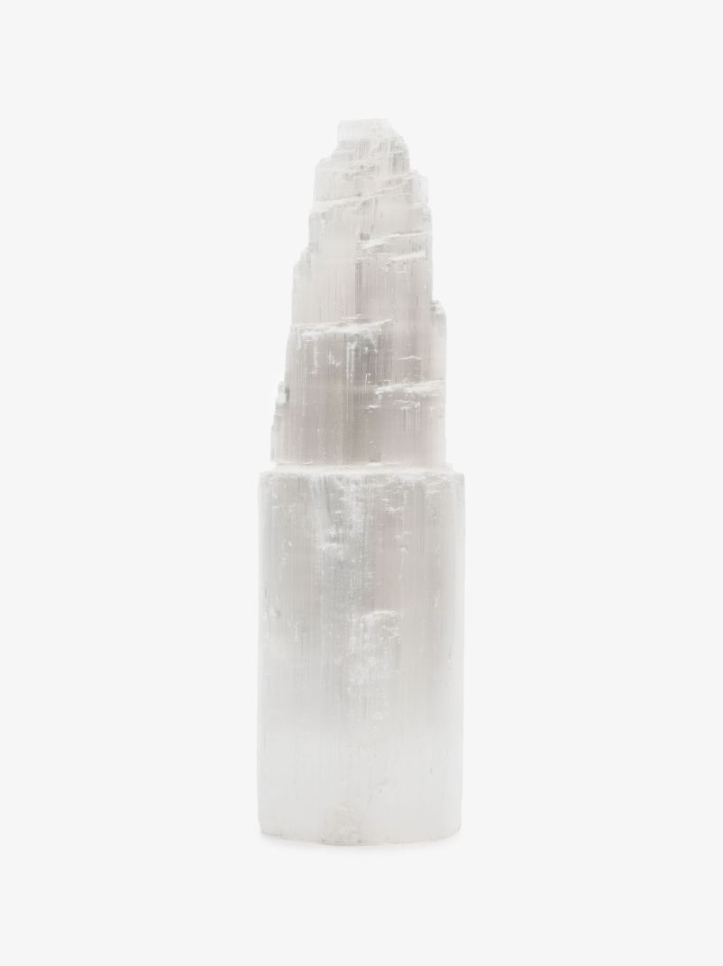 White Selenite Large Crystal Tower