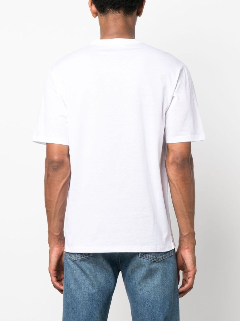 White Embossed Logo Cotton T-shirt