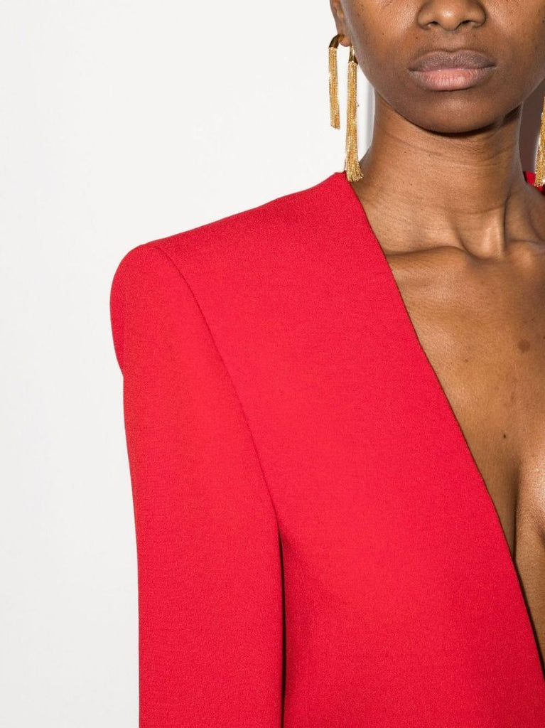 Red V-neck Maxi Dress