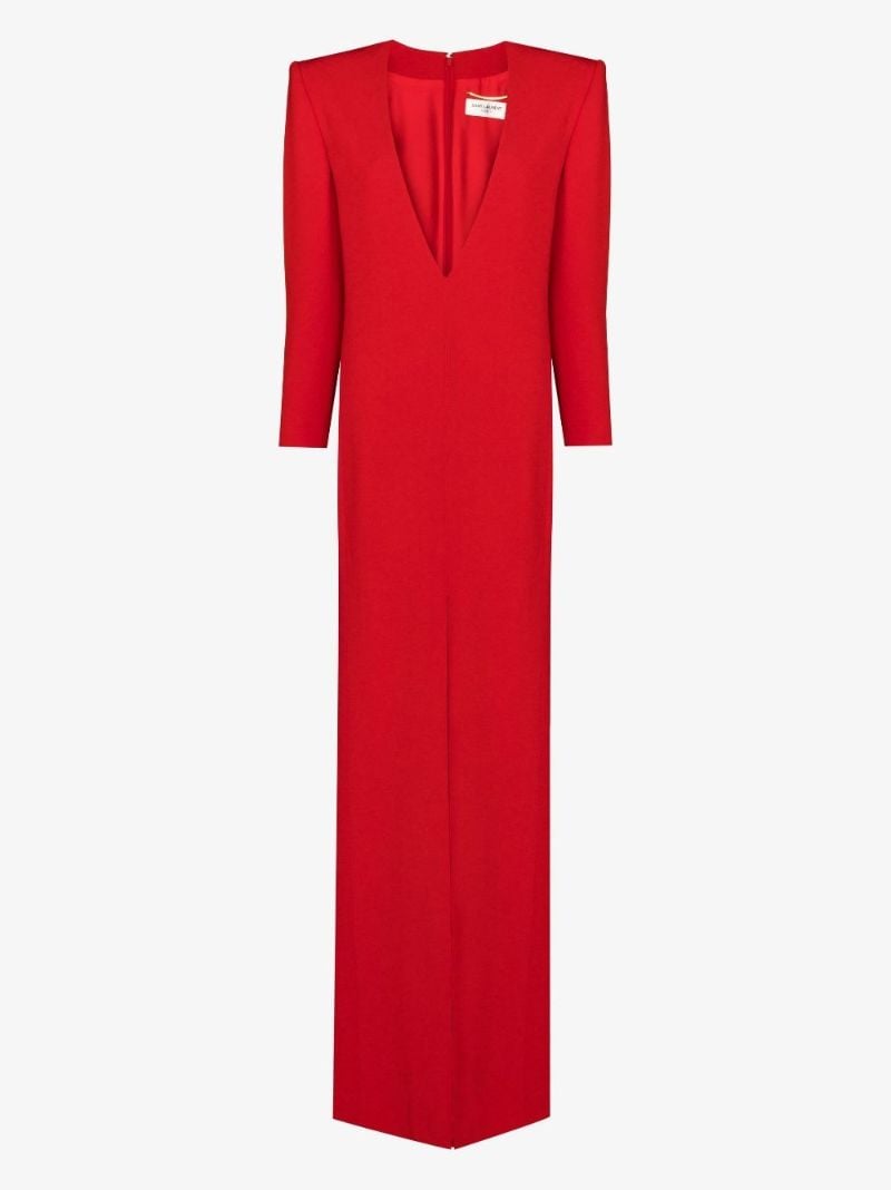 Red V-neck Maxi Dress