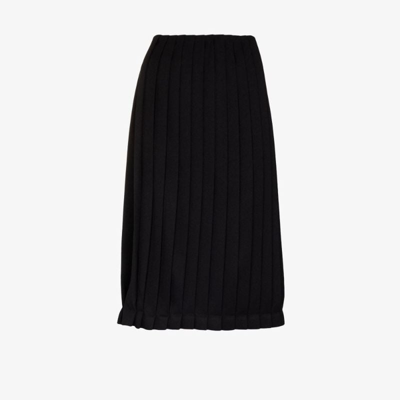Asymmetrical Pleated Midi Skirt