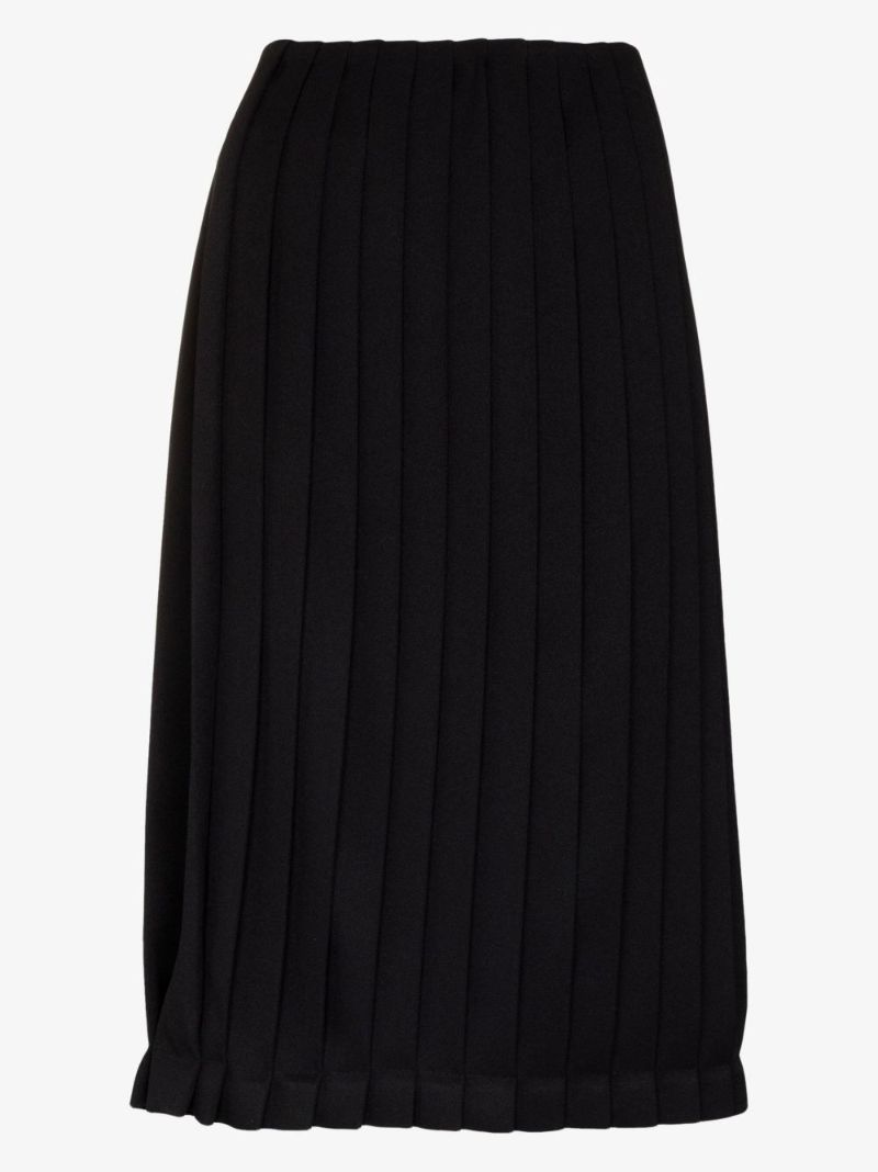 Asymmetrical Pleated Midi Skirt