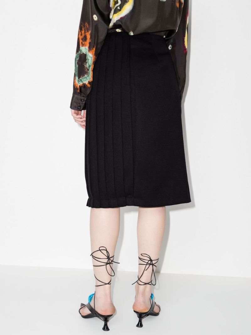 Asymmetrical Pleated Midi Skirt