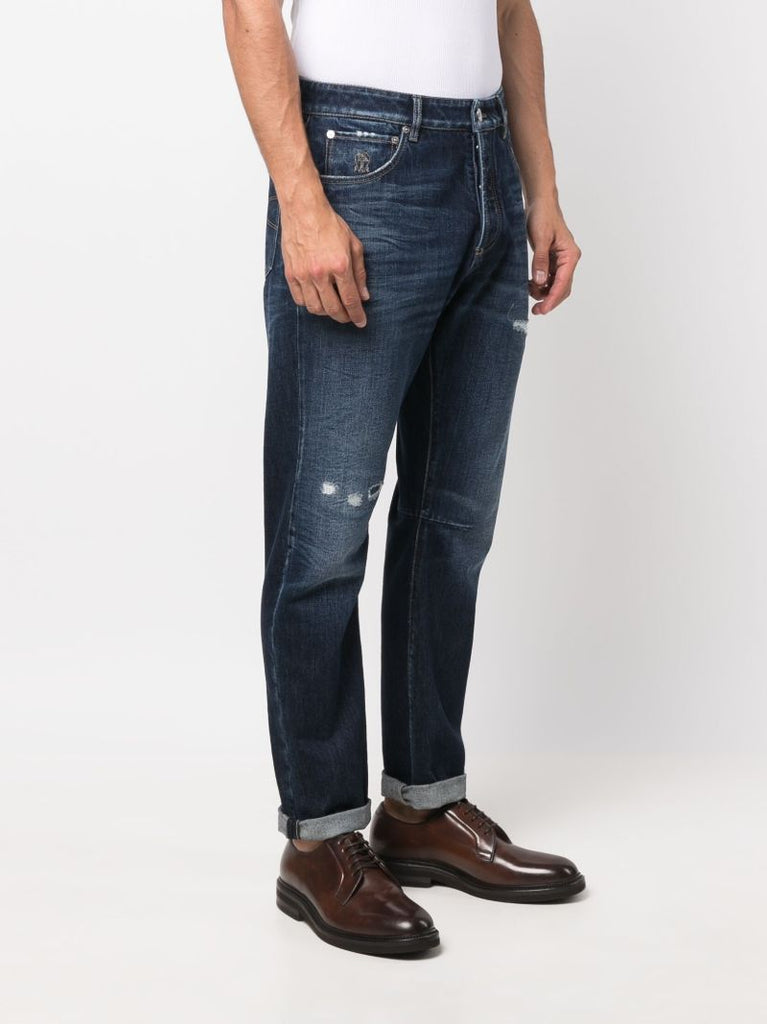 Blue Straight Leg Jeans