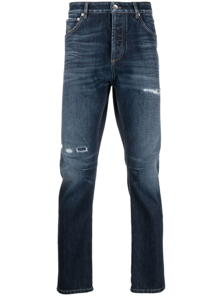 Blue Straight Leg Jeans