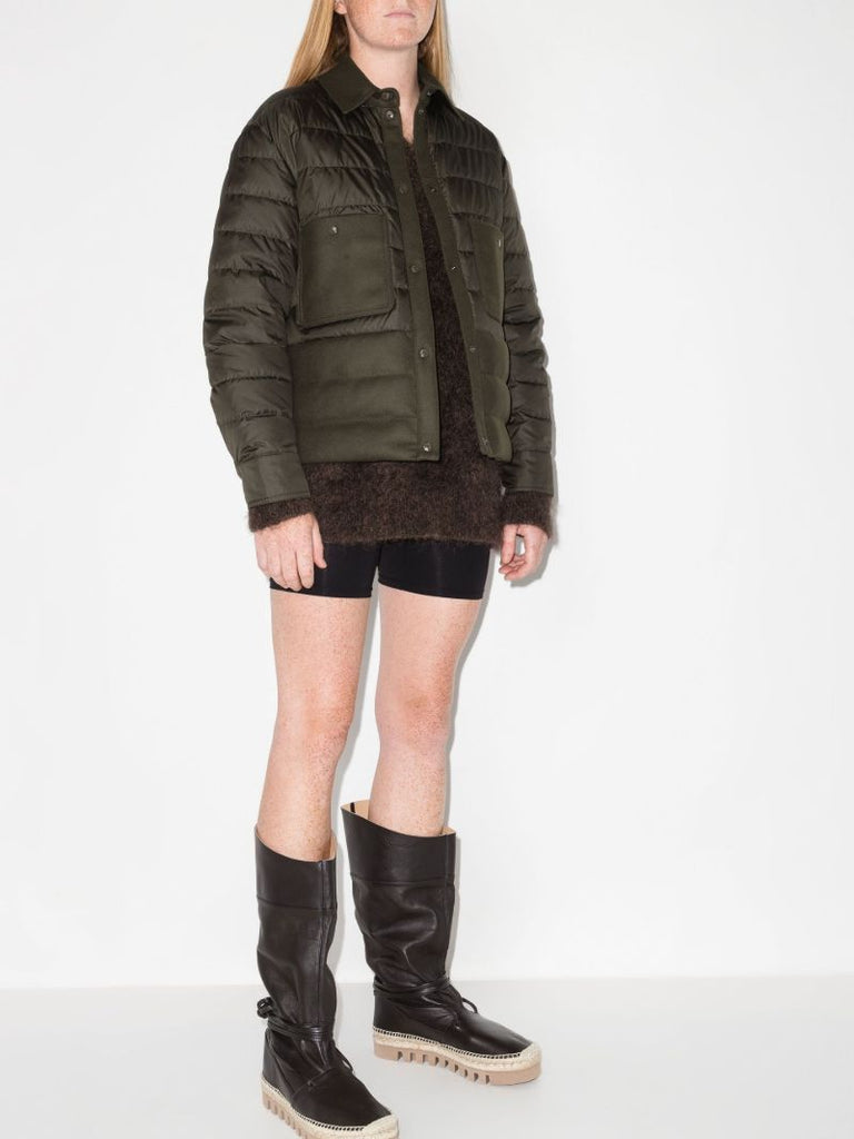 Green Padded Shirt Jacket
