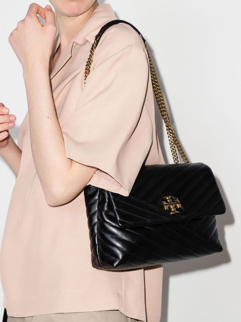 Black Kira Leather Shoulder Bag