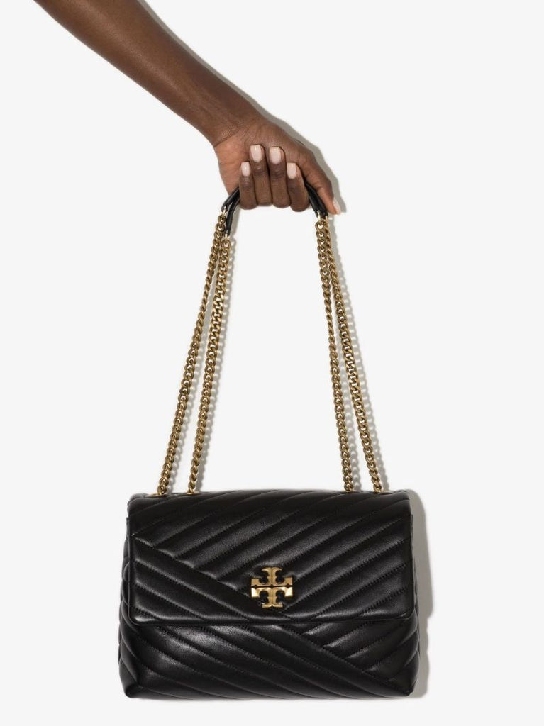 Black Kira Leather Shoulder Bag