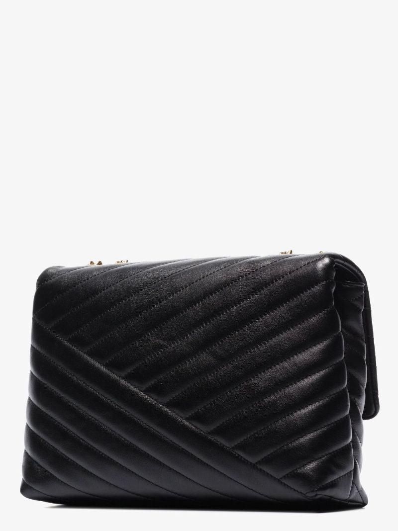 Black Kira Leather Shoulder Bag
