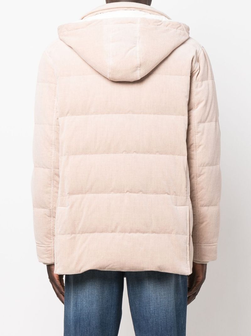 Neutral Padded Quilted Cotton Jacket