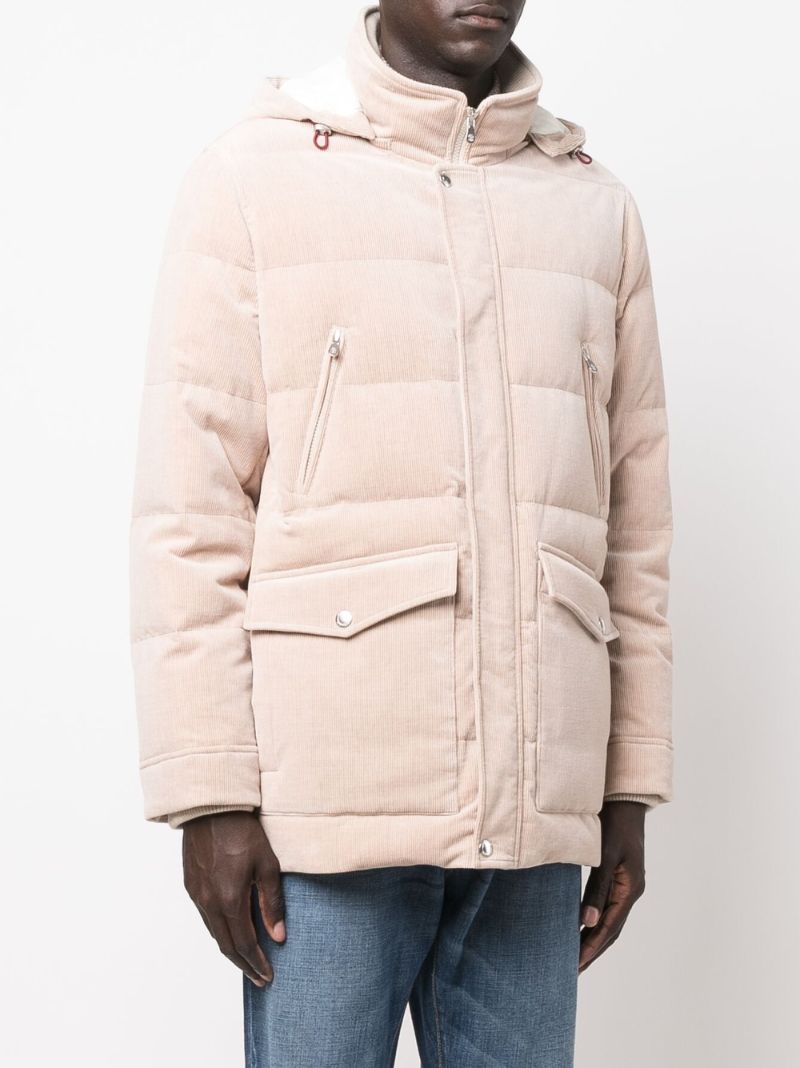 Neutral Padded Quilted Cotton Jacket