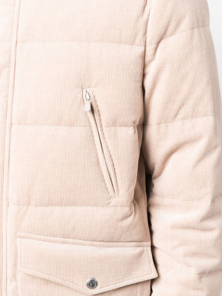 Neutral Padded Quilted Cotton Jacket