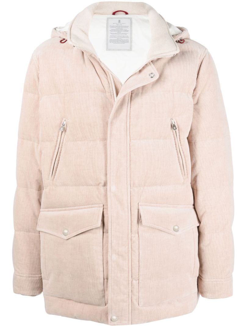 Neutral Padded Quilted Cotton Jacket