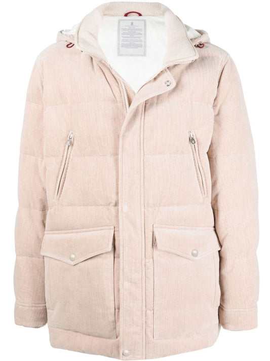 Neutral Padded Quilted Cotton Jacket