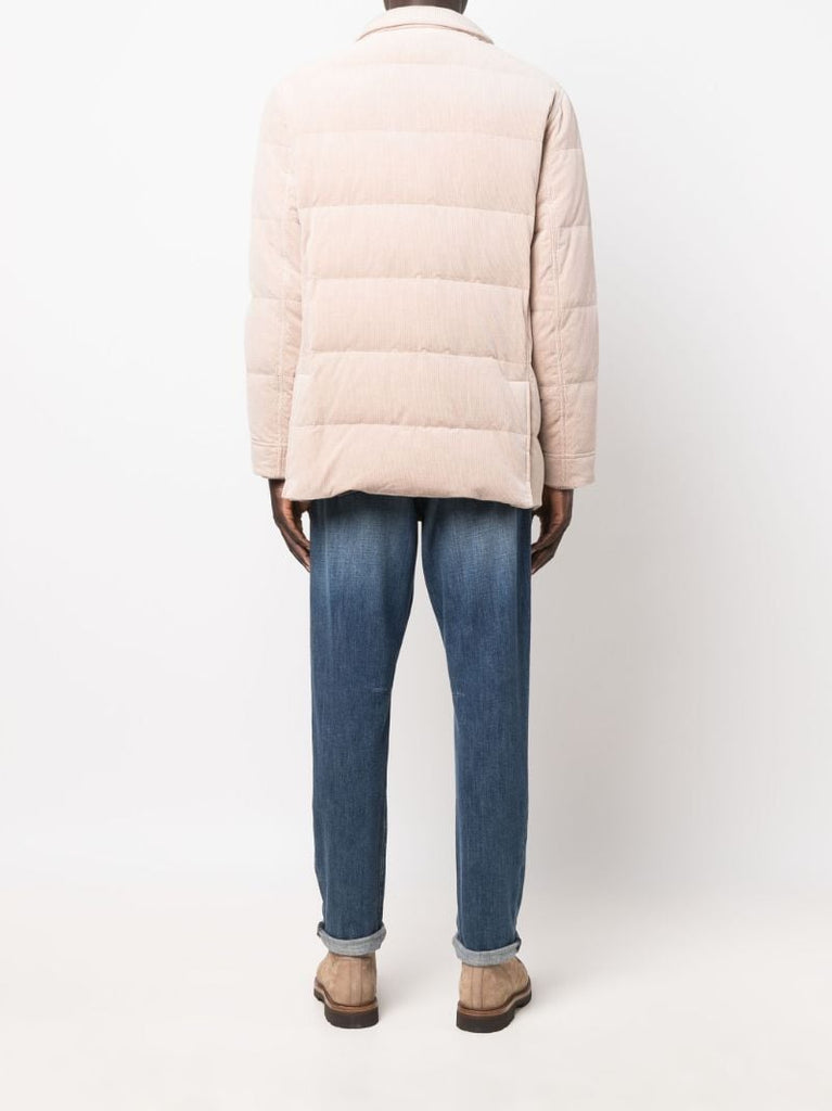 Neutral Padded Quilted Cotton Jacket