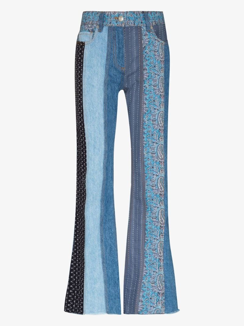 Flared Patchwork Jeans