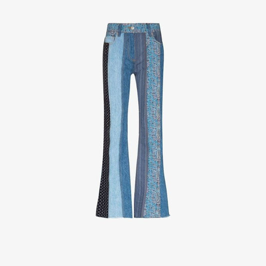 Flared Patchwork Jeans